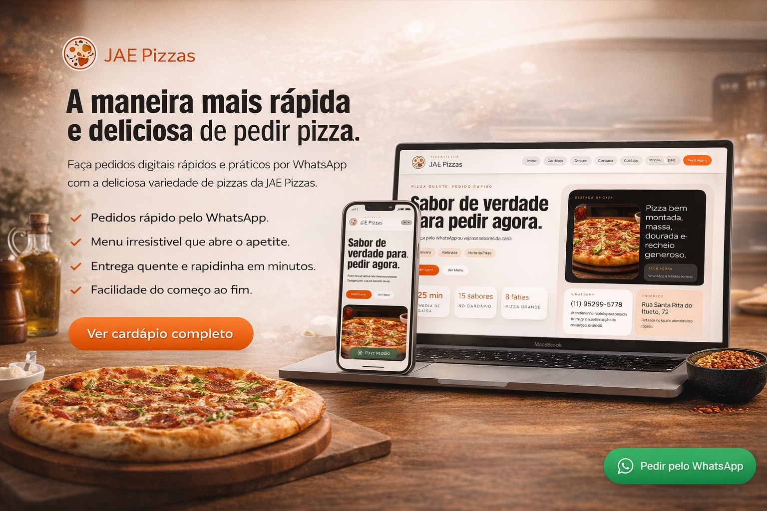 JAE Pizzas website preview